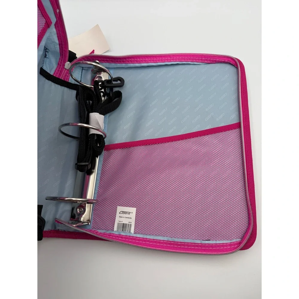 Case-it The Mighty Zip Tab 3 Inch Zipper Binder Rainbow Tie Dye NWT T-641-P